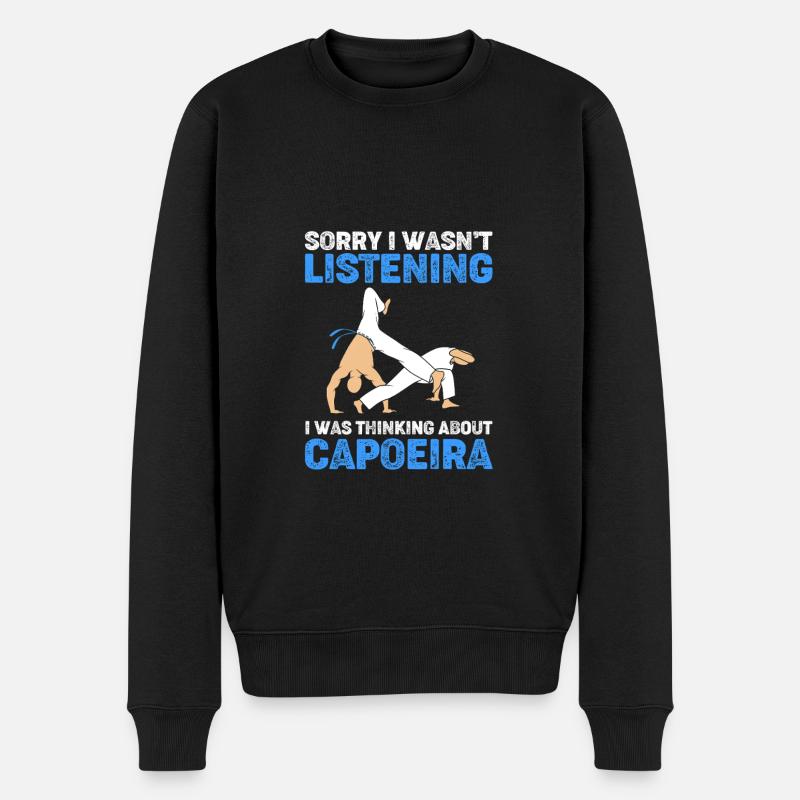 Capoeira - Männer Premium Bio Pullover - Schwarz