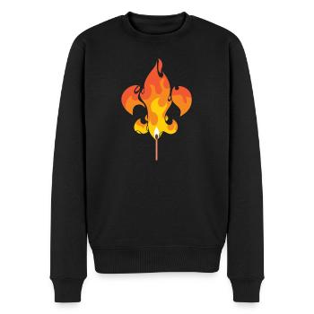 Cadeau de feu de camp Boy Scout Lily Fleur De Lis - Pull Premium bio Homme - noir - Devant - Nico (187cm)
