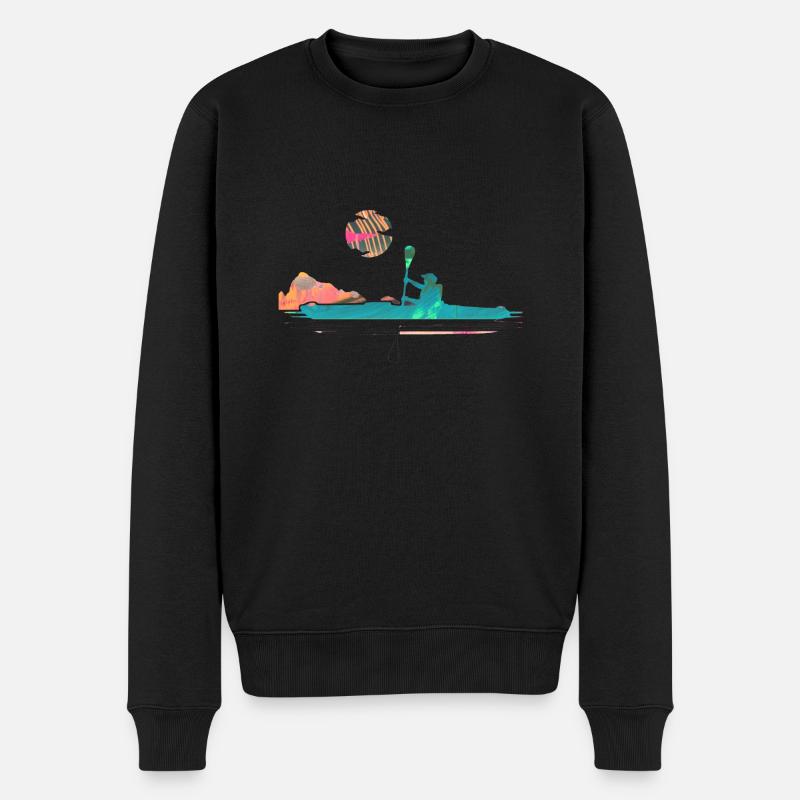 Kajak, Boot fahren,natur, Graffiti - Männer Premium Bio Pullover - Schwarz