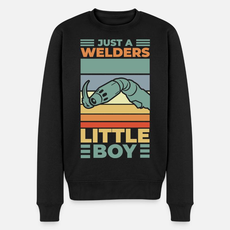 Nur ein kleiner Schweißer Junge - Männer Premium Bio Pullover - Schwarz