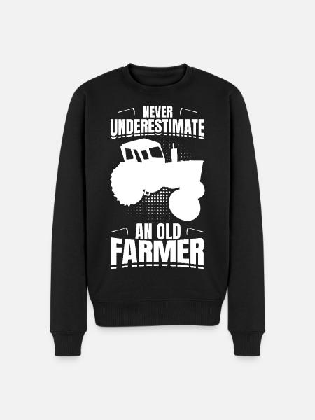 Never underestimate an old farmer - Men's Premium Organic Jumper - black
