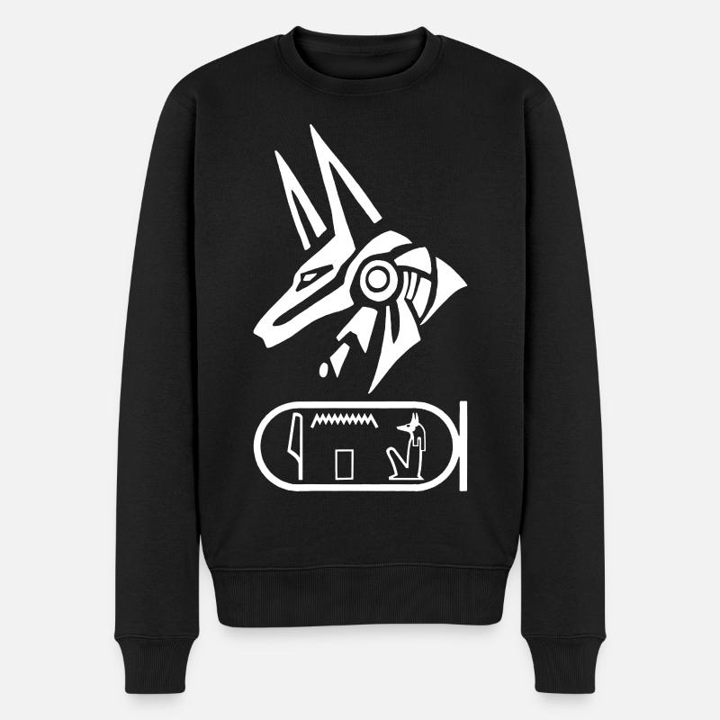 Dieu égyptien Anubis (blanc) - Pull Premium bio Homme - noir