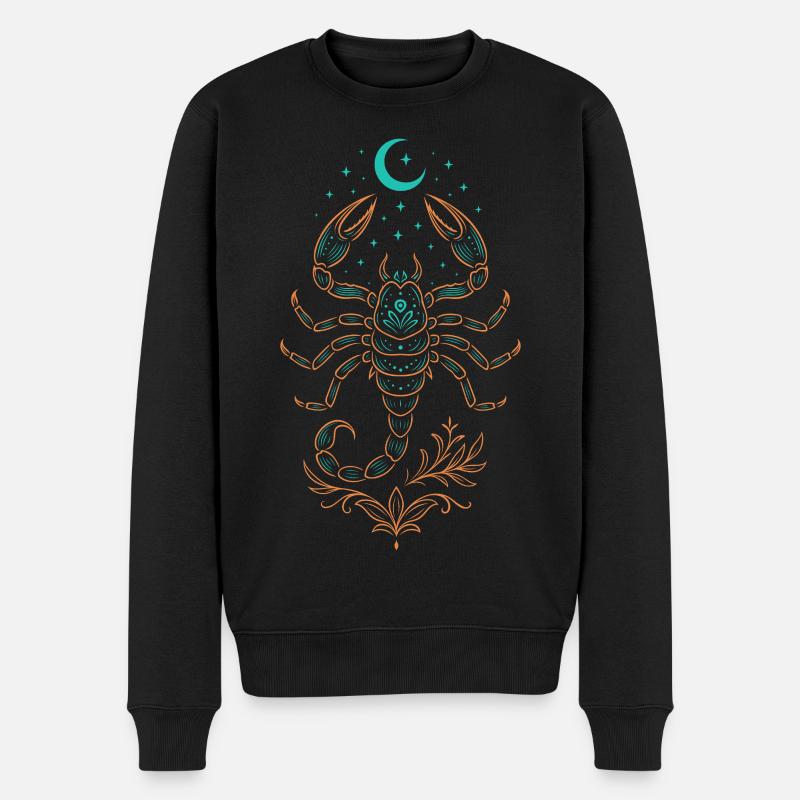 Skorpion Sternzeichen – Mystisches Symbol - Männer Premium Bio Pullover - Schwarz