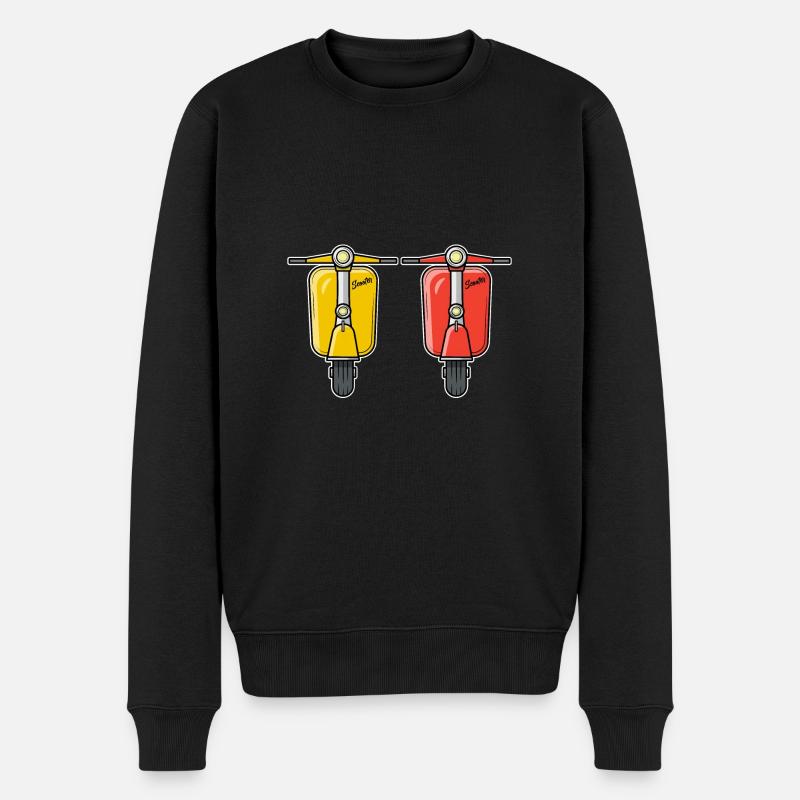 2 Scooter Motorroller Roller gelb rot - Männer Premium Bio Pullover - Schwarz