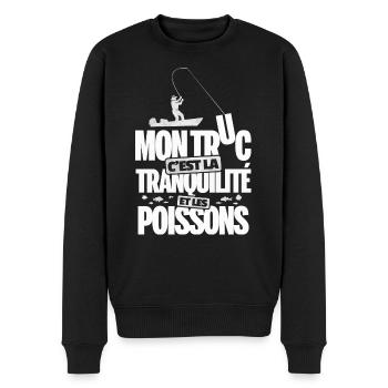 Mon truc version pêche pêcheur rigolo - Pull Premium bio Homme - noir - Devant - Nico (187cm)