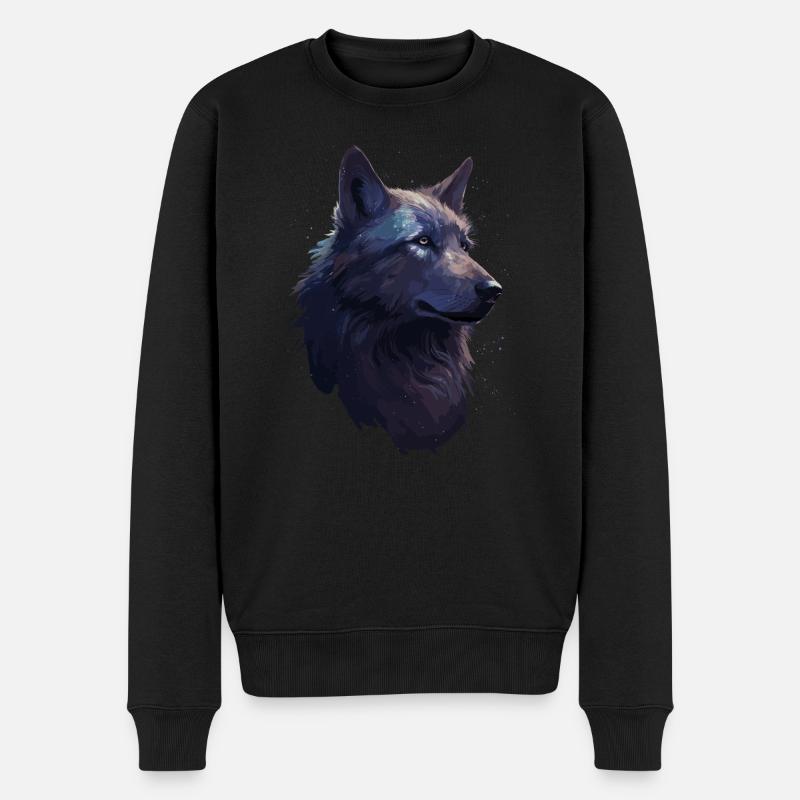 Wolf Wolfskopf Kratzspuren Krallen Wild Wald Jäger - Männer Premium Bio Pullover - Schwarz