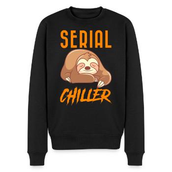 Serial Chiller Sloth rafraîchissant et relaxant - Pull Premium bio Homme - noir - Devant - Nico (187cm)