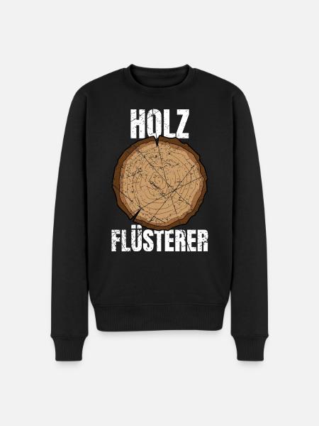 Holz Flüsterer Schreiner Zimmermann - Männer Premium Bio Pullover - Schwarz