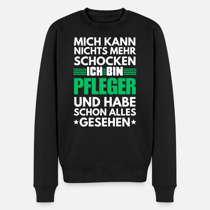 Nicht schockbarer Pfleger - Männer Premium Bio Pullover - Schwarz