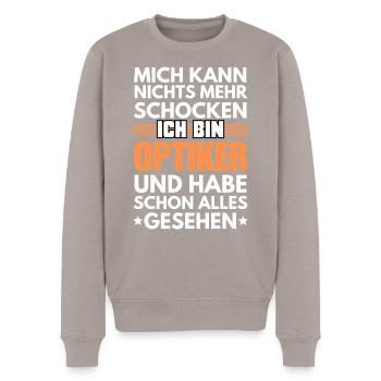 Non-shockable optician - Men's Premium Organic Jumper - taupe - Front - Nico (187cm)