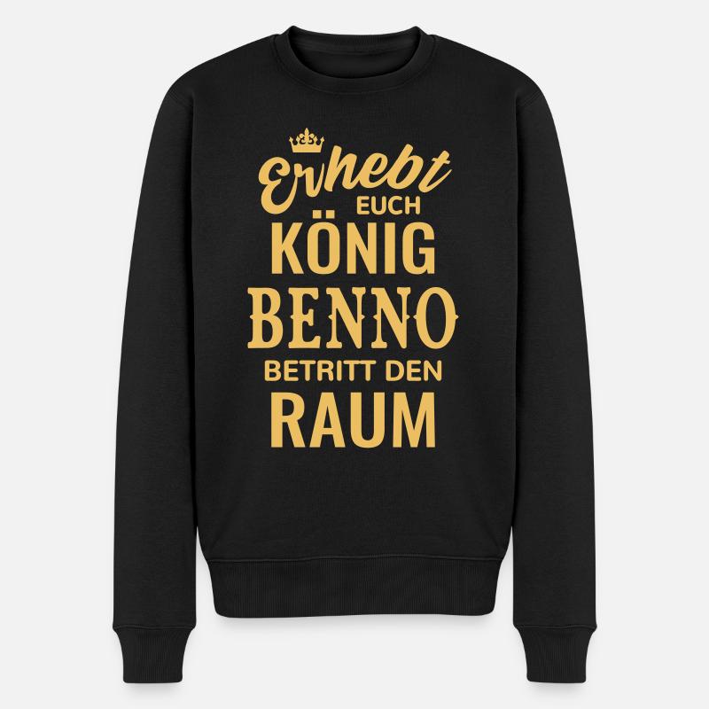 Name Benno Geschenk Idee Geburtstag lustig König - Männer Premium Bio Pullover - Schwarz