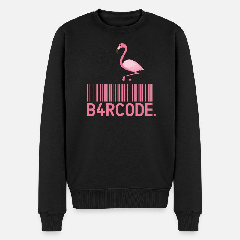 B4RCODE. Flamingo - Männer Premium Bio Pullover - Schwarz