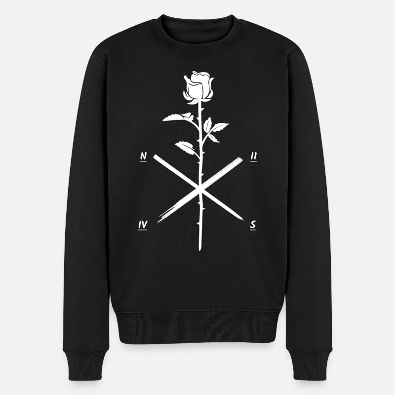Tatouage de rose - Pull Premium bio Homme - noir