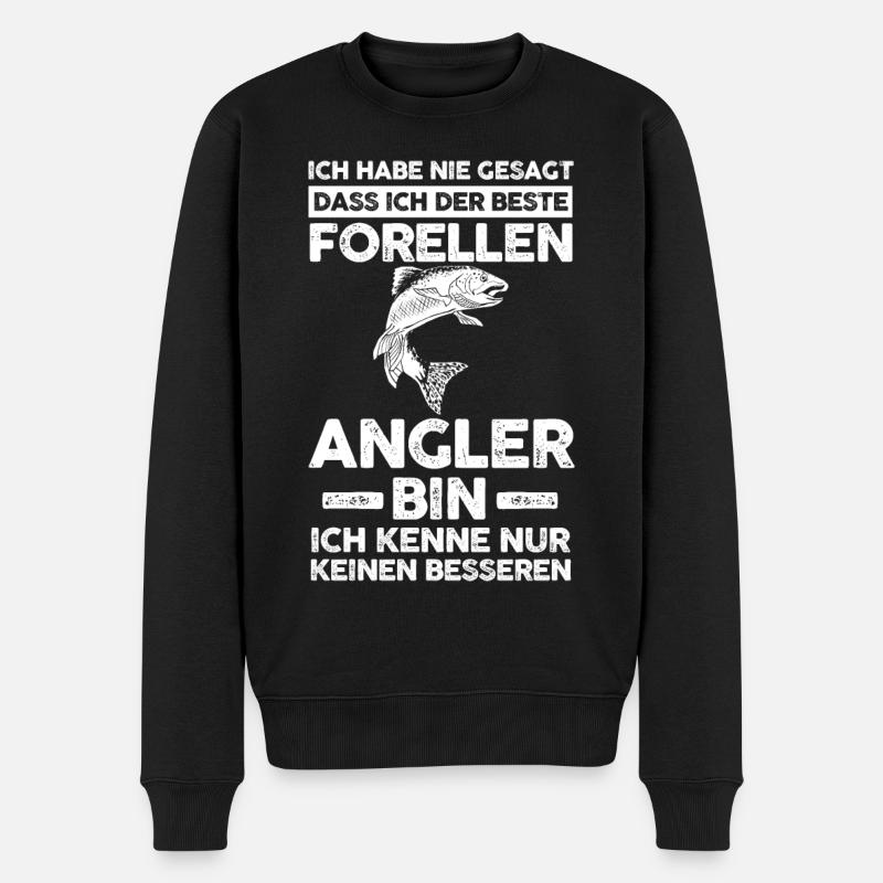 Angeln Forellen Angler - Männer Premium Bio Pullover - Schwarz