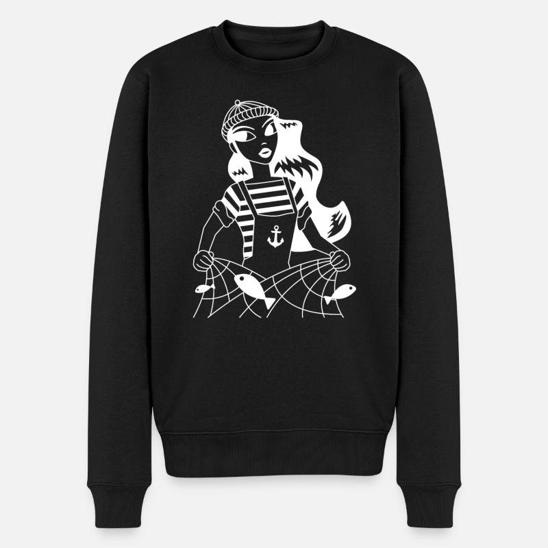 Matrose die Mutter - Männer Premium Bio Pullover - Schwarz