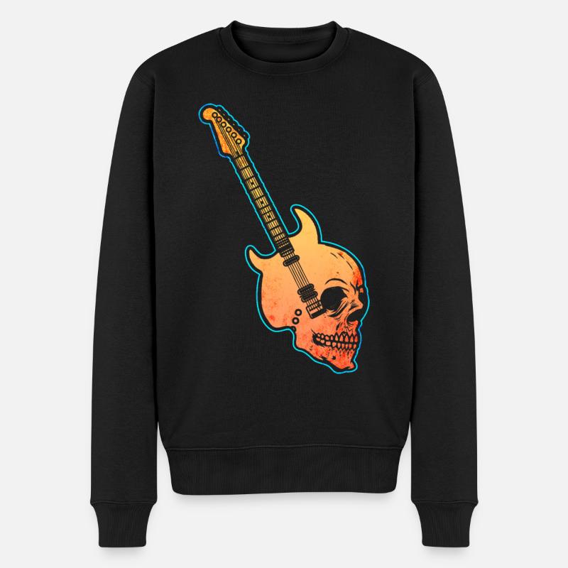 Guitare rock and roll - Pull Premium bio Homme - noir
