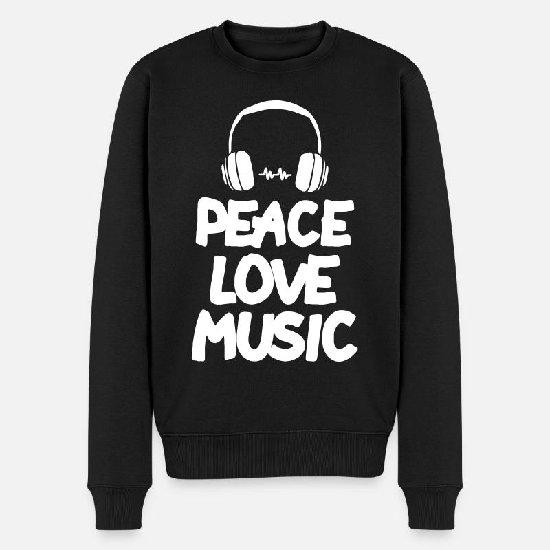 Musique d’amour de paix - Pull Premium bio Homme - noir