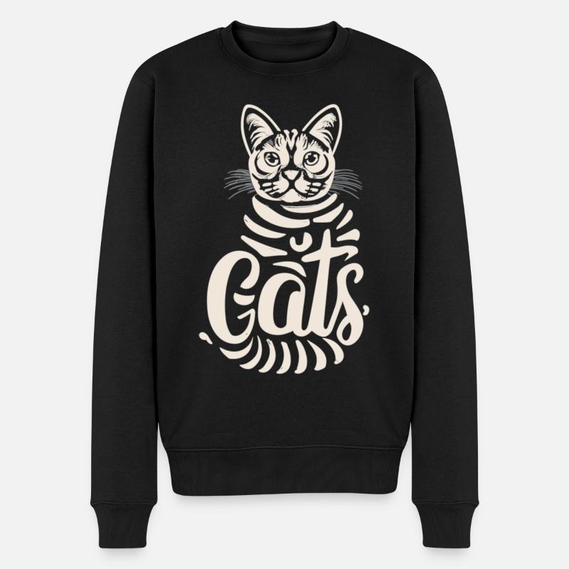 Lettrage de chat artistique - Pull Premium bio Homme - noir