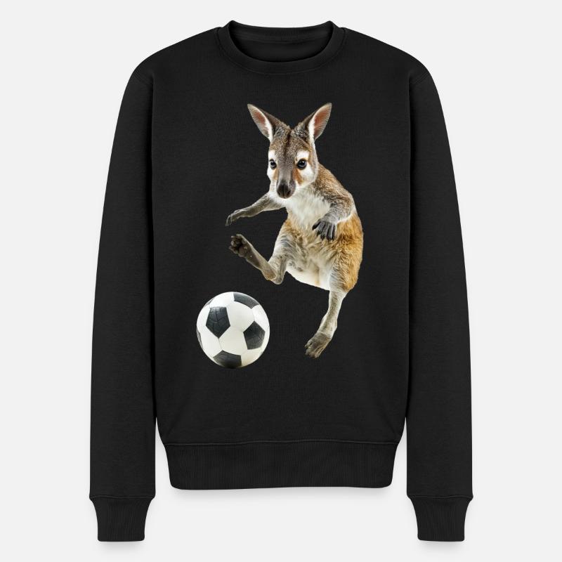 Wallaby - Männer Premium Bio Pullover - Schwarz