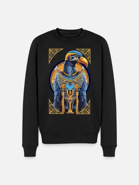 Ägyptischer Horus - Männer Premium Bio Pullover - Schwarz