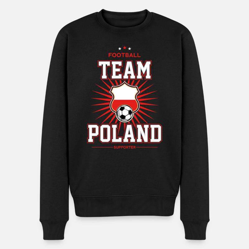 Poland - Männer Premium Bio Pullover - Schwarz