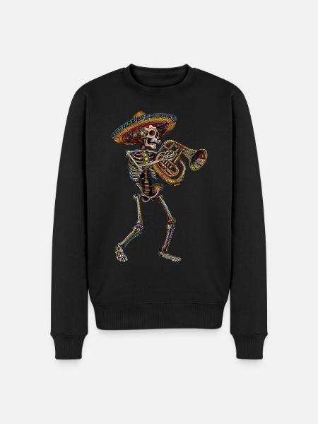 Tuba Mexican Skeleton - Men's Premium Organic Jumper - black