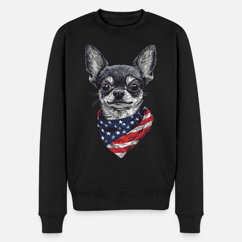 Chihuahua - Männer Premium Bio Pullover - Schwarz