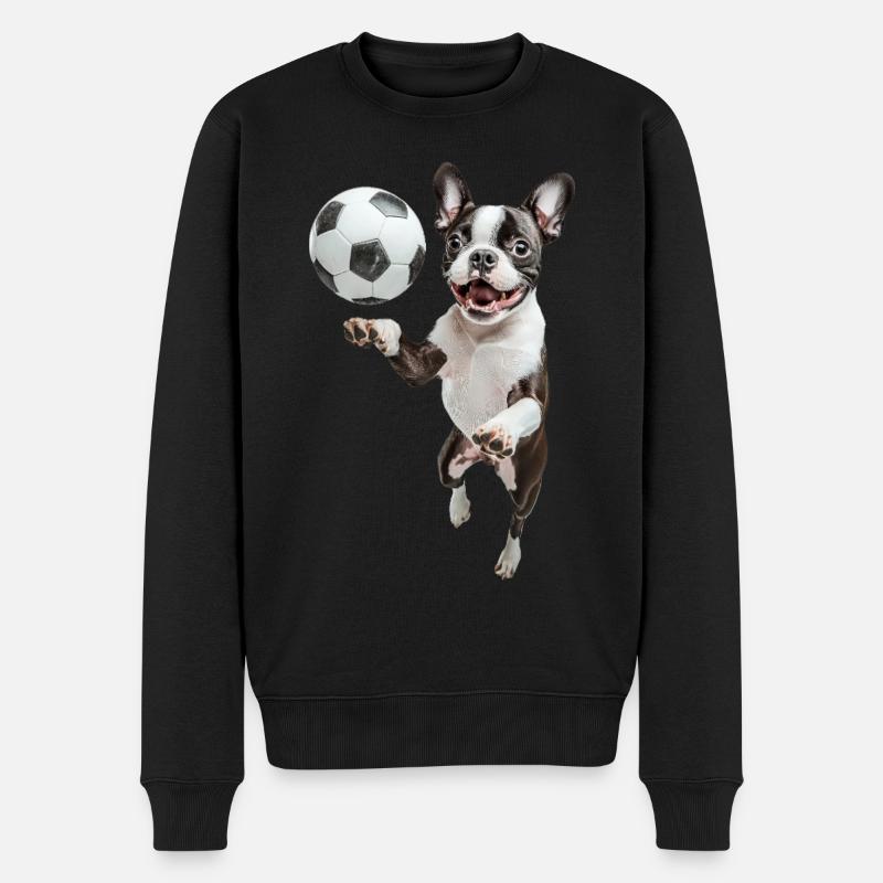 Boston Terrier - Männer Premium Bio Pullover - Schwarz
