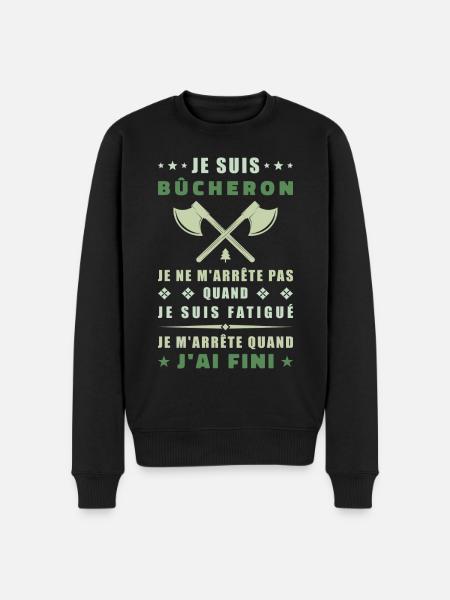 Ich bin Holzfäller - Männer Premium Bio Pullover - Schwarz