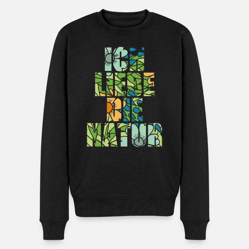 Ich liebe die Natur - Männer Premium Bio Pullover - Schwarz