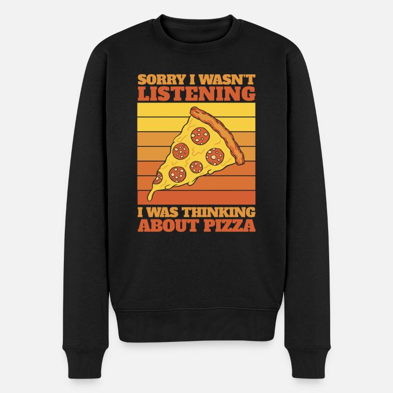 Tranche de pizza - Pull Premium bio Homme - noir
