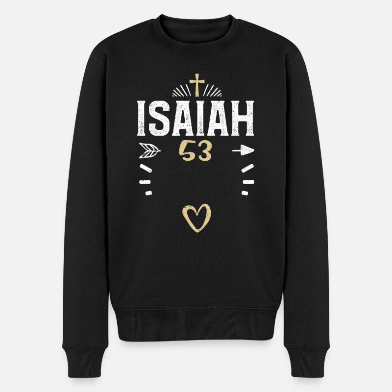 Isaïe 53 - Jésus - Pull Premium bio Homme - noir