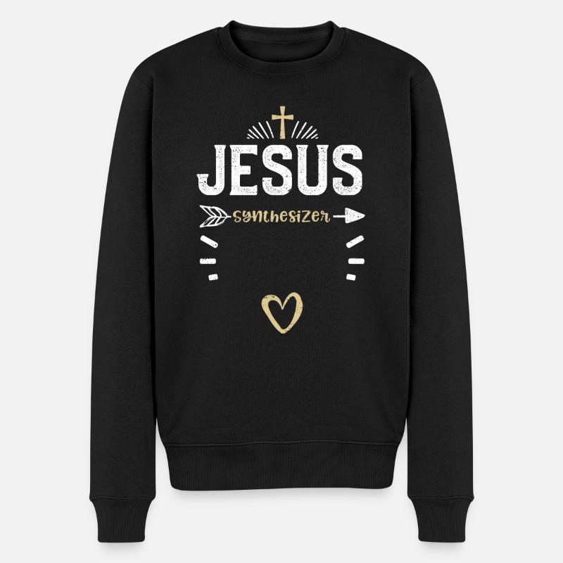 Jesus Synthétiseur - Jésus - Pull Premium bio Homme - noir