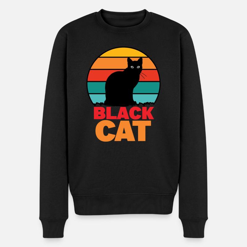 Chat noir -black cat - Pull Premium bio Homme - noir