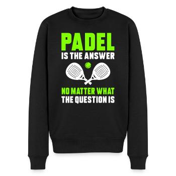 Padel No Matter - Men's Premium Organic Jumper - black - Front - Nico (187cm)