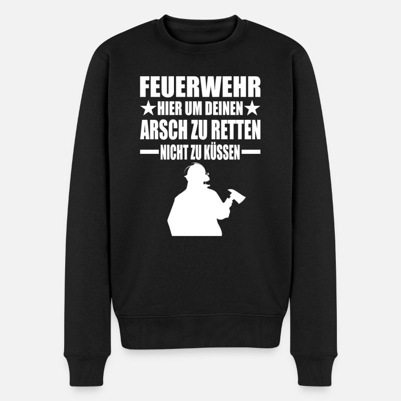 Feuerwehr - Männer Premium Bio Pullover - Schwarz