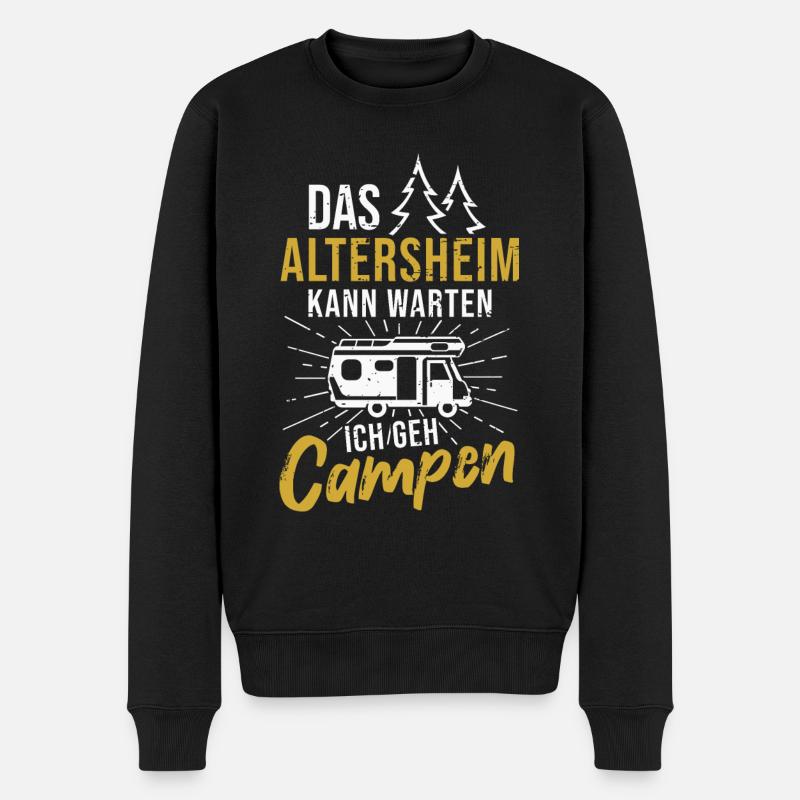 Camping Rentner Wohnmobil Camper Ruhestand - Männer Premium Bio Pullover - Schwarz