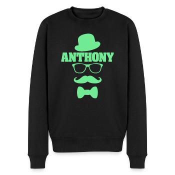 Anthony als Vorname - Männer Premium Bio Pullover - Schwarz - Vorne - Nico (187cm)