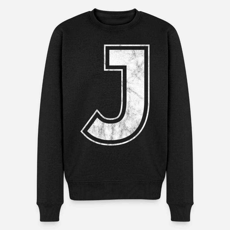 Lettre J - Pull Premium bio Homme - noir