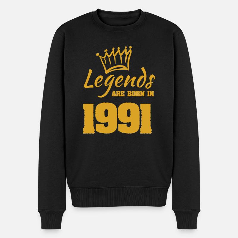are 1991 - Männer Premium Bio Pullover - Schwarz