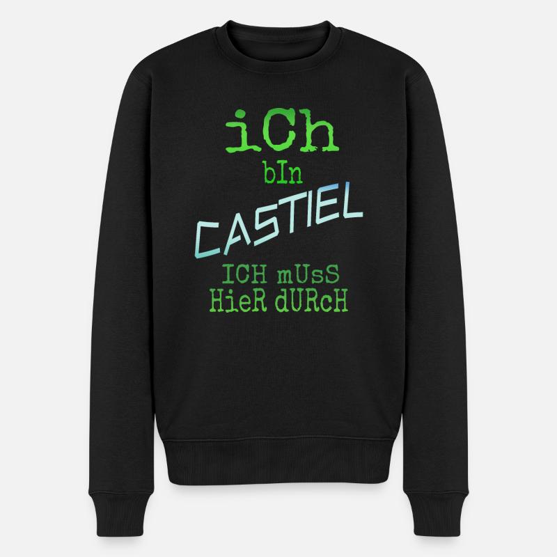 Castiel Castiel - Männer Premium Bio Pullover - Schwarz