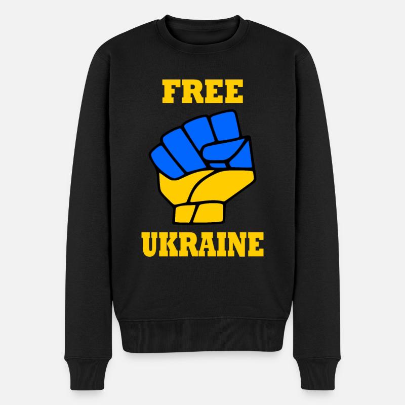 Free ukraine - Männer Premium Bio Pullover - Schwarz