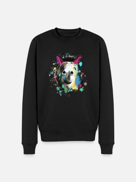 Esel, Graffiti, Malerei, bunt - Männer Premium Bio Pullover - Schwarz