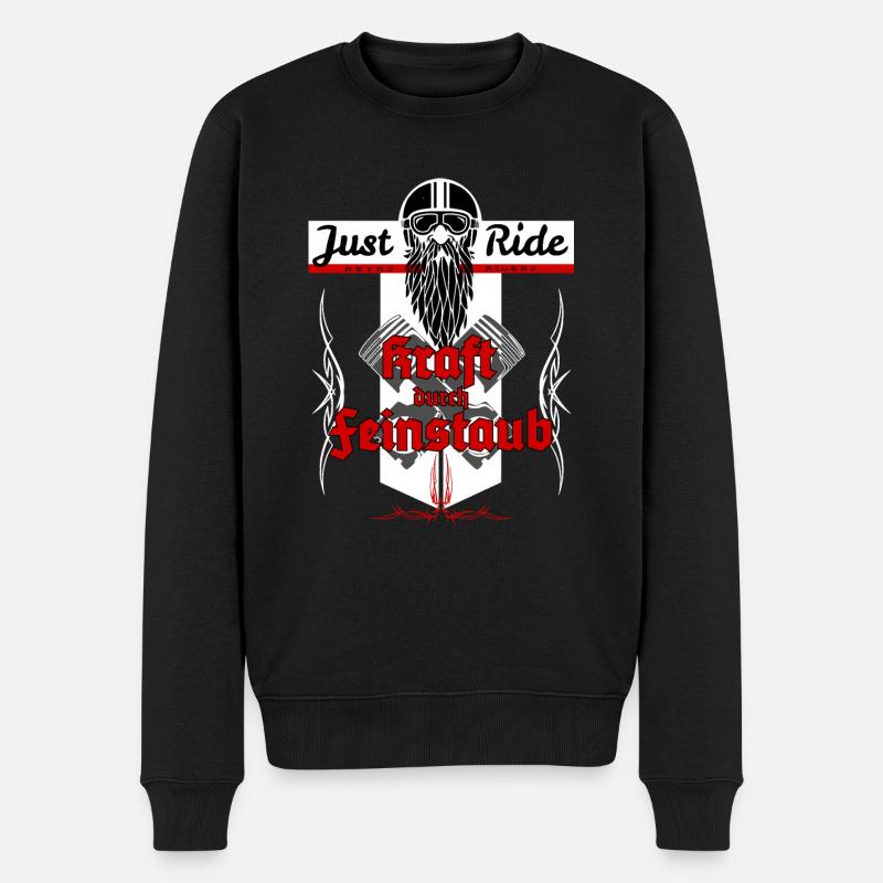 Kraft durch Feinstaub Biker T-Shirt - Männer Premium Bio Pullover - Schwarz