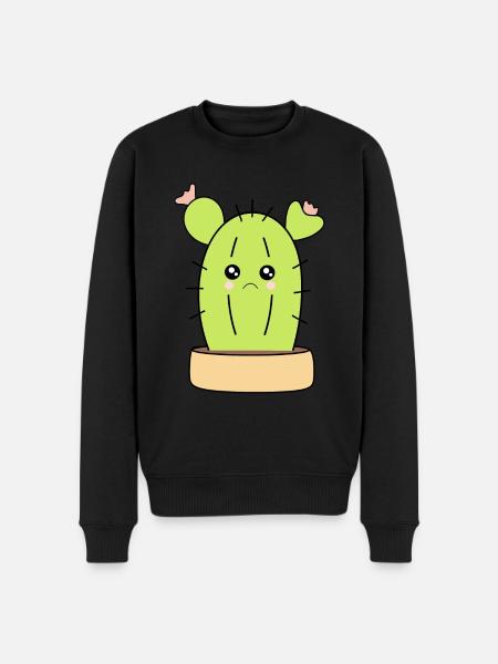 Kawaii Cactus - Men's Premium Organic Jumper - black