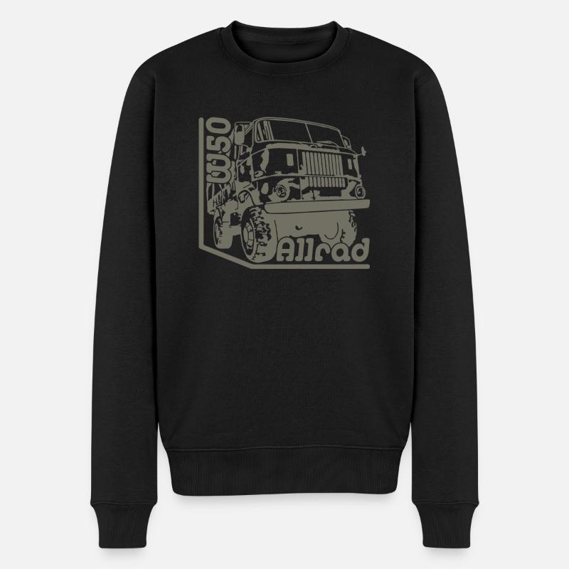 LKW W50 4x4 Allrad L6 - Männer Premium Bio Pullover - Schwarz