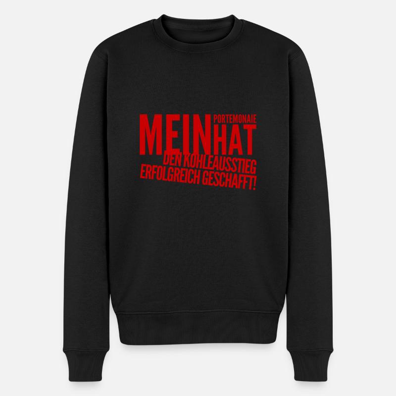 Lustiges zum Kohleausstieg - Männer Premium Bio Pullover - Schwarz
