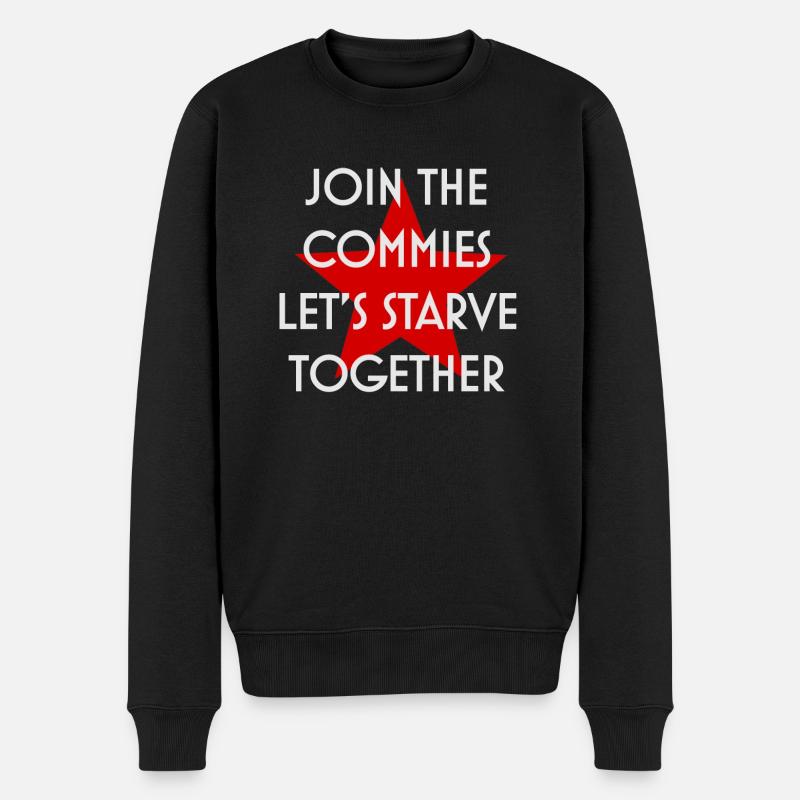 VERBINDEN SIE DEN COMMIES - Männer Premium Bio Pullover - Schwarz
