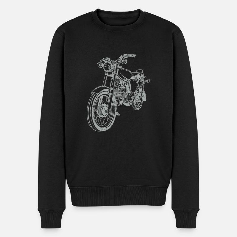 Simson S51 Vintage Lineart Silhouette - Männer Premium Bio Pullover - Schwarz