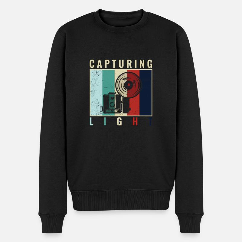 Capturing Light - paparazzi photo editor - Männer Premium Bio Pullover - Schwarz